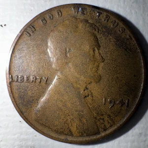 1941 Lincoln Wheat Penny No Mint Mark One Cent Münze No Return - Bild 1 von 9