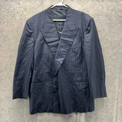 Canali Blazer Mens 44R Blue Pure Wool Italy Double Breasted Milano Fit Surreys - Image 1 of 4