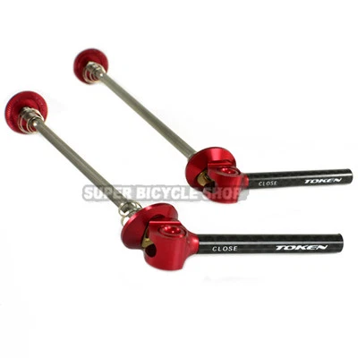 Brochetas QR de titanio carbono TOKEN TK2342 MTB, rojas Foto 1 de 3