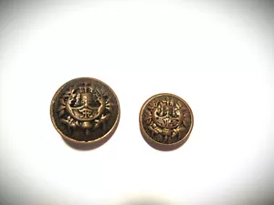 COLLECT: LOT 2-(B-6) VINTAGE METAL BRASS "COAT OF ARMS" SHANK BUTTONS-3/4"-1.0" - Picture 1 of 5