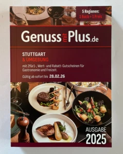 Gutscheinbuch Genuss mit Plus Stuttgart 2025 - gültig bis 28. Februar 2026 - Bild 1 von 2