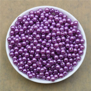 100PC Pearl Spacer Beads Craft ABS Plastic Loose Beads DIY  6mm 8mm 20 Colors