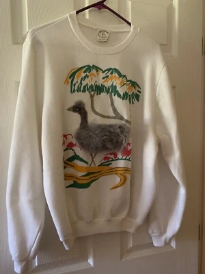 Vintage Australian Emu sweatshirt made with sheepskin motif.  X-L, Polyester/Cot - Image 1 of 4
