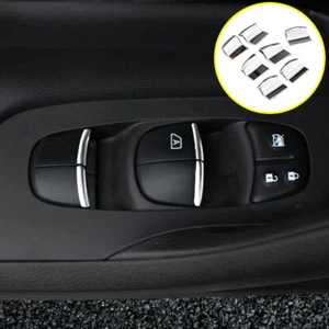 7Pcs Fit For Nissan X-trail Xtrail ABS Window Lifter Switch Button Cover Trim - Picture 1 of 14