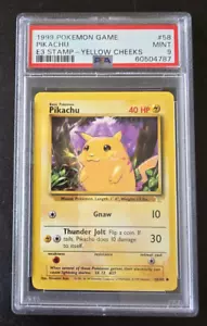 1999 Pokémon Base Set Pikachu Yellow Cheeks #58 Gold E3 Stamp Common PSA 9 Mint - Picture 1 of 2
