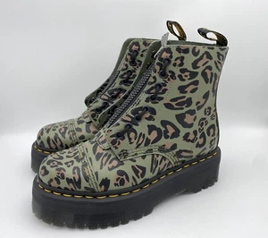 Dr. Martens Sinclair verzerrter Leopard khakigrüne Stiefel Damen Größe 7 US - Bild 1 von 8