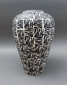 Alvino Bagni Italy Raymor Mid Century Modern Black & White Pottery Vase 11 1/4" - Picture 1 of 10