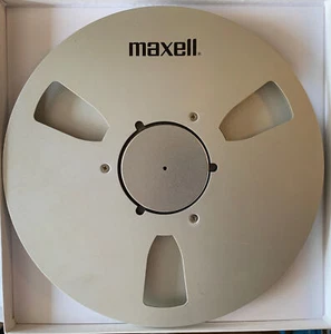 Maxell 10" Empty Metal Reel, 3 Window Silver, w/Box + Bag - Picture 1 of 1