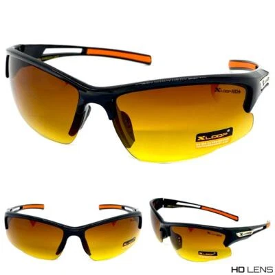 Gafas de sol Sport Wrap Driving Vision HD de alta definición antideslumbrante lentes ámbar Foto 1 de 4