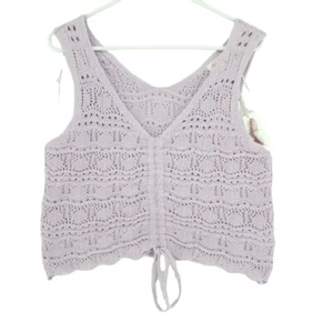 NWT Large Jessica Simpson Crotchet Drawstring Crop Top - Picture 1 of 6