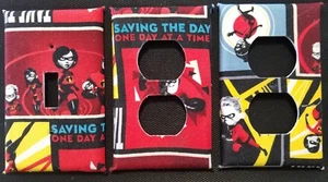 THE INCREDIBLES LIGHT SWITCH COVER AND OUTLET PLATES, FUN & COOL! -FREE SHIPPING - Picture 1 of 3