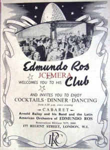 'EDMUNDO ROS' Cocktail & Cabaret Bar Regent St. Advert - Small 1958 Print - Picture 1 of 1