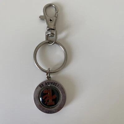 Houston Astros Vintage Number 1 Fan Go Astros! Metal Keychain Key Ring 2000 - Image 1 of 4
