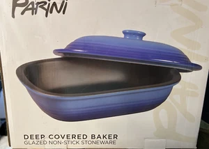 New Parini Cookware Non-stick Stoneware Deep Baking Dish with Lid Blue(1911) - Picture 1 of 4