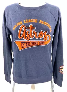 NEW Houston Astros MLB Soft As A Grape Grey LS Lace Up Sweatshirt Women's M - Picture 1 of 8