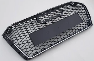 RS4 Chrome / gloss black honeycomb mesh grill for Audi A4 B9 8W S4 2016+ grille - Picture 1 of 10