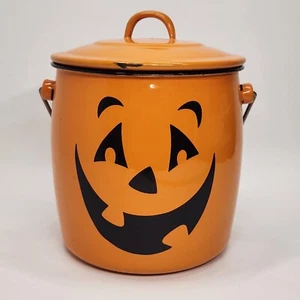 Hallmark Kürbis Eimer Emaille Herbst Holloween Trick or Treat Jack-O-Lantern - Bild 1 von 11