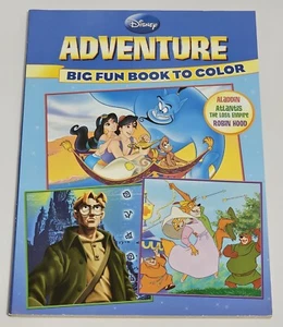 Disney Adventure Coloring Book Aladdin, Atlantis, Robin Hood & More  - Picture 1 of 1