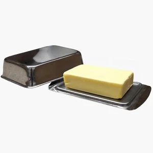 Butterdose Butterschale Edelstahl 2Teile Deckel 250 Gr. Butter Kühlschrank Tisch - Bild 1 von 6