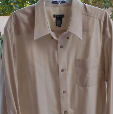 KNIGHTS BRIDGE KHAKI TAN WRINKLE RESISTANT SZ LARGE LONG SLEEVE - Image 1 of 4