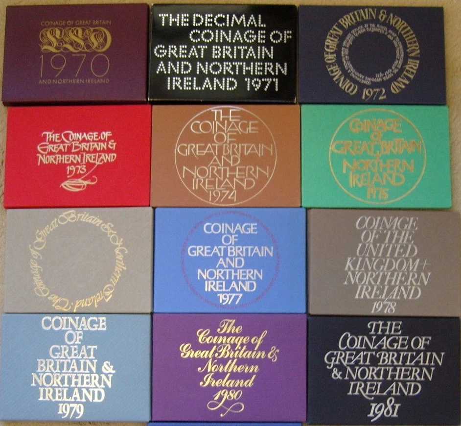 ROYAL MINT PROOF COIN YEAR SETS 1970 TO 1982 BIRTHDAY COIN YEAR SETS - Image 1 of 1