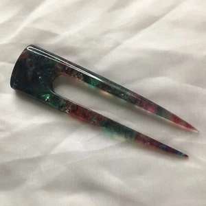 YevheniiaShop Regenbogenharz Haargabel mit Glitzer - Bild 1 von 2