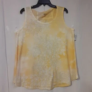 STYLE&CO. Womens Plus Yellow Graphics Shirt Top 0X - Picture 1 of 6