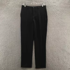Zara Slim Fit Dress Pants Womens 30 (actual 32x30) Black Mid Rise Flat Front Zip - Picture 1 of 19