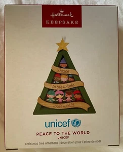 2024 Hallmark Keepsake Ornament Peace To The World Christmas Tree UNICEF Wood - Picture 1 of 4