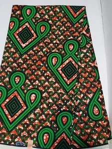 African Print Sewing Fabric Ankara textile 100% Cotton Cloth 6 yards - Picture 1 of 2