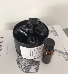 Schwarzer Obsidian Kristall Heilsteine Ätherisches Öl Duft Diffusor - Bild 1 von 6