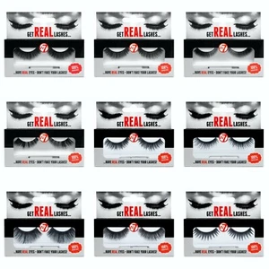 W7 Get Real Lashes - Faux Fake Eyelashes Eye Volume Full Wispy HL01 HL02 HL03 HL - Picture 1 of 10