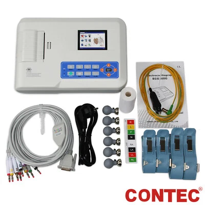 Digital 3-Channel 12-lead ECG/EKG Machine Electrocardiograph, USA CONTEC ECG300G - Image 1 of 4