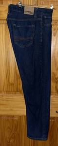 Express Men's Blake Loose Fit Straight Leg Denim Jeans, 34 x 30, Blue -Dark Wash - Picture 1 of 6