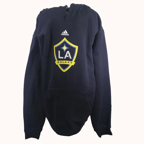 Los Angeles Galaxy FC MLS Adidas Kids Youth Size Hooded Sweatshirt New Tags Cover