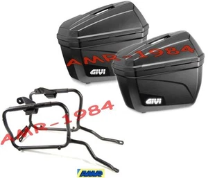 Set 2 Suitcases E22N + Frame Complete Suzuki DL 650 V-Strom 2004 E22 Black + - Picture 1 of 1