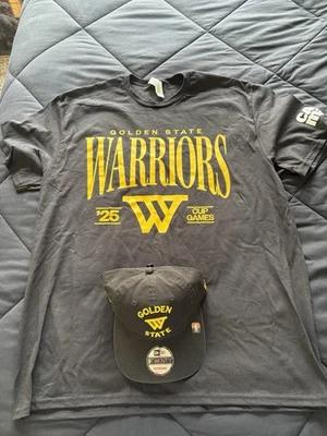 Camiseta Negra Golden State Warriors 2025 NBA Cup Games NUEVA XL 11-21-25 Plus Sombrero Foto 1 de 4