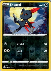 Sneasel Reverse Holo 086/172 SWSH09: Brilliant Stars Common - NM - Picture 1 of 2