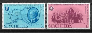 SEYCHELLEN 1976 LOT OF 2 1c-3c AMERICAN REVOLUTION MINT PERF - Bild 1 von 2