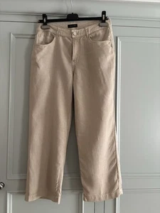 Massimo DUTTI Cropped Linen Trousers Size Eur 38 UK 10 - Picture 1 of 8
