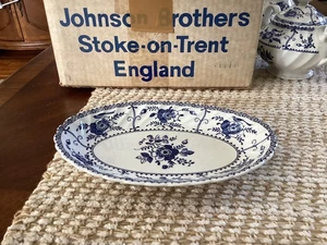 Johnson Brothers, Stoke-on-Trent, Blue Indies, 7 7/8" Relish Servierplatte Neu - Bild 1 von 2