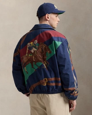POLO Ralph Lauren 复古 Bayport Equine Sashe 马术印花夹克 XL/XXL — 第 1/4 张图片