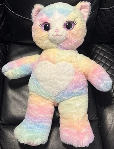 Teddy Mountain 16” Pastel Sherbet Kitty Cat Sparkle Eyes Stuffed Animal Plush - Picture 1 of 4