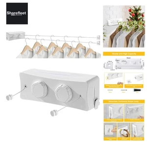 WäScheleine Ausziehbar, Einziehbare Wäscheleine,Einstellbarer Spannknopf für ... - Picture 1 of 9