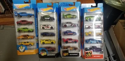 Hot Wheels 5 Paquetes (LOTE DE 4 con 2 QUEMADORES NOCTURNOS-MUSCLE MANIA-HW FLAMES) Foto 1 de 2