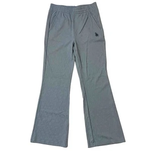 MLB Flare Pants LA Dodgers Women’s S Blue Embossed Knit Elastic Drawstring NEW - Picture 1 of 10