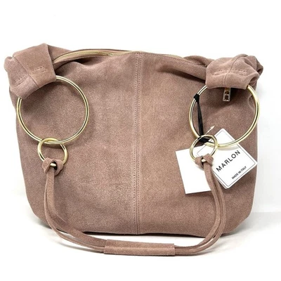 Bolso de Hombro Hobo Holgado Gamuza Marlon XL Xbody ANILLOS DE ORO ROSA POLVORIENTO X-GRANDE Foto 1 de 4