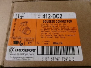 New Box of 6 Bridgeport 412-DC2 1 1/4" Squeeze Connector For FE FMC / FE XRW AK - Picture 1 of 3