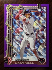 2025 Topps Holiday Kristian Campbell Purple Glitter SP #/99 RC Boston Red Sox - Picture 1 of 2