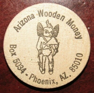 Vintage Kachina's Phoenix, AZ Wooden Nickel - Token Arizona #2 - Bild 1 von 2